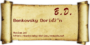 Benkovsky Dorián névjegykártya